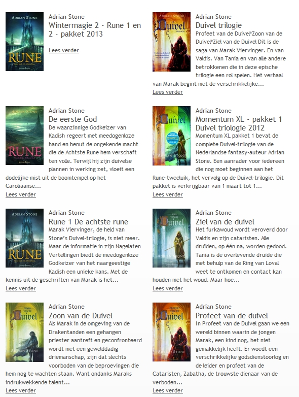 Alle Adrian Stone boeken